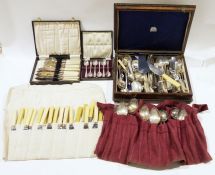 Extensive collection of silver plated flatware including butter knives, spoons, forks, etc, some