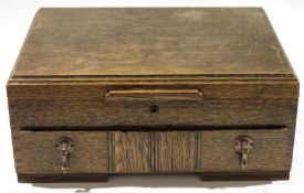 20th century oak cased canteen of silver plated cutlery, including butter knives, forks and spoons