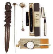 Parker fountain pen with 14K gold nib, boxed, 'The Universal Map Measurer', a Japanese satsuma