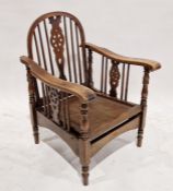 Mid twentieth century Windsor style chair, with a folding back and sliding seat mechanism 85cms