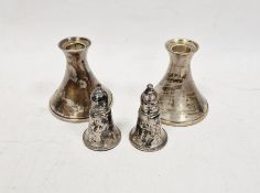 Pair of mid century white metal candlestick bases by Reed & Barton, the bases stamped Sterling H41