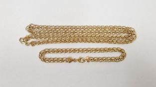 9ct gold necklace interlinked oval and bar pattern and matching bracelet, 12.7g approx. (2)
