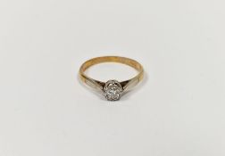 18ct gold and platinum solitaire diamond ring, the diamond in illusion setting Condition ReportThe