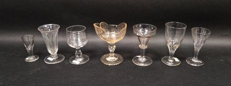 Group of of drinking and sweetmeat glasses, 18th/19th century, including: a sweetmeat glass engraved
