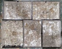 Large collection of glass stoppers, predominantly 19th century, including cut, etched and engraved