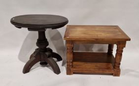 20th century hardwood coffee table of rectangular form, 50cm high x 70cm wide x 51cm deep approx.