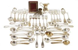 Assorted silver plated flatware, to include spoons, forks and butter knives, together with a