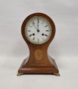 Edwardian mahogany balloon shaped mantel clock, the movement by Billiet & Cotterbrune, Paris, rear