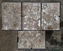 Large collection of glass stoppers, predominantly 19th century, including cut, etched and engraved