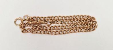 9ct gold curb-link albert chain in rose gold, 21.8g approx.