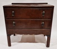 Mid 20th century chest of two drawers, 74cm high x 77cm wide x 41cm deep