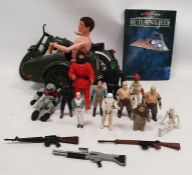 Action Man Transport Command Bike with sidecar, Palitoy Action man with weapons, Star Wars Return of