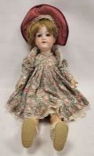 Armand Marseille (German) bisque head doll, early 20th century, numbered 390N/A8M, with jointed