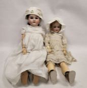 Gerbruder Knoch bisque head doll, early 20th century, marked Gbr 165K 10, with jointed composition