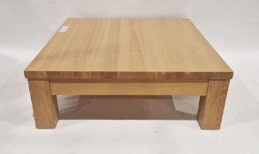 Modern low beech square coffee/magazine table, 100cm approx. square, 36cm high