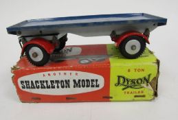 A Shackleton model 8 ton Dyson trailer, in blue with red mudguards, boxed