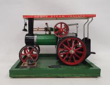 Mamod TE1A steam tractor on wooden base