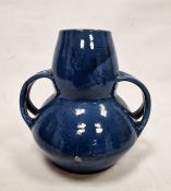 C H Brannam Pottery Barum Ware Arts and Crafts blue-ground two-handled vase retailed by Liberty &