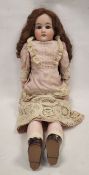 Armand Marseille (German) bisque shoulder head doll, early 20th century, no.7/370 AM5DEP, with