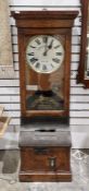 Early/mid 20th century National Time Recorder Co Ltd oak cased clocking-in-clock, with white painted