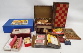 Bayko building set, a Demeto Box A, backgammon board decorated as book, playing cards and other