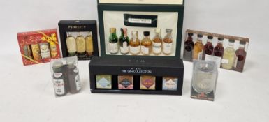 Miniature spirits gift sets to include Pendery Welsh whisky, six classic malts of Scotland,