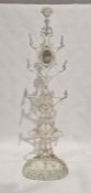 Victorian white painted iron hall stand with scroll supports, mirror and stick stand Condition