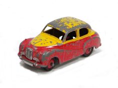 Dinky Toys 161 Austin Somerset Saloon - two-tone yellow and red including ridged hub (unboxed)