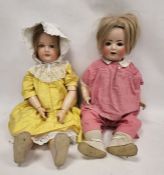 Large Porzellanfabrik-Burggrub (German) bisque head doll, numbered 169/9, with composition limbs and