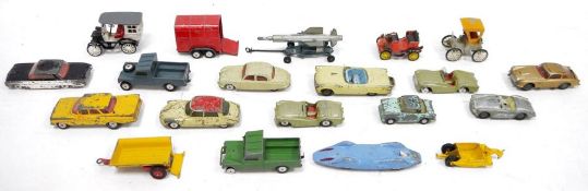 Mainly Corgi Toys playworn diecast model cars to include 153 Proteus Campell Bluebird, James Bond