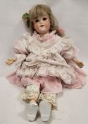 Armand Marseille (German) bisque head doll, early 20th century, AM 390 over A8m, with jointed