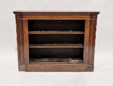 Late 19th century rosewood dwarf three-tier open bookcase on plinth base, 89cm high x 116cm wide x