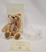 Steiff 2003 Danbury Mint bear, pale gold with medallion and certificate, 29cm, boxed