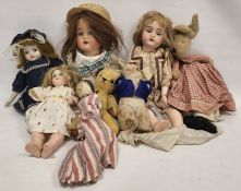 Schutzmeister & Quendt bisque character doll, German, circa 1920, impressed 201 entwined SQ mark,