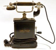 Early 20th century Danish pillar table-top telephone Jydsk Telefon Aktieselskab (Jutland Telephone