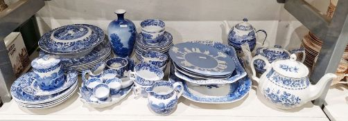 Assembled group of Copeland Spode Italian pattern blue and white pottery, circa 1900, printed blue