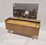 Circa 1970's dressing chest, the drawers with gilt metal handles, 122cm x 42cm