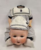 Armand Marseille (German) bisque head baby doll, early 20th century, marked AM /Germany 351/9K, with