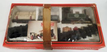 Mamod boxed live steam 32mm scale RS1 Goods Train set comprising 0-4-0 steam tank locomotive in