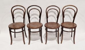Set of 4 Fischel bentwood chairs.