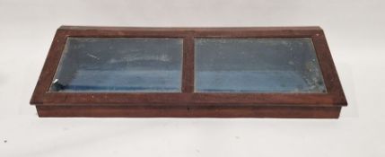Table-top display cabinet having a sloping double glazed panel cover, 25cm high x 126cm wide x