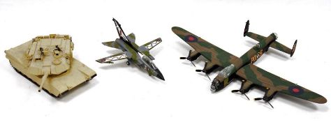 Diecast model tanks and planes to include Pauls Model Art Minichamps M1 Abrams, 2 X Corgi m1 Abrams,