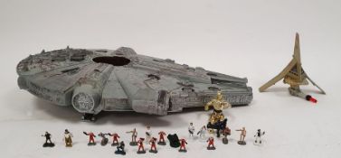 Small quantity of loose Star wars and Army mini figures, Kenner C3-PO and a plastic Millennium