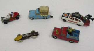 Corgi Toys diecast model cars to include Renault 16 Tour de France, Walls ice cream van on Ford