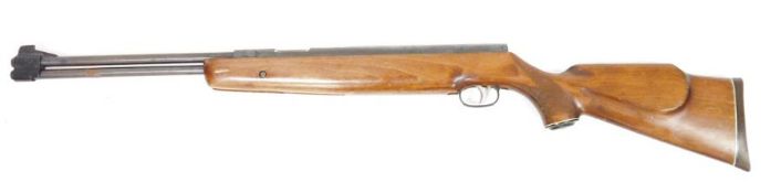 Weirauch HW77 .22 underlever air rifle with chequered semi-pistol grip, sling mounts, raised cheek