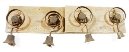 Assorted lights in the French Empire-style, including a bronzed twin-light table lamp, 55.5cm