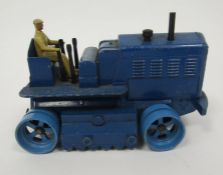 Dinky Supertoys diecast model 563 Blaw Knox heavy tractor in blue with light blue hubs and brown