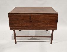 Georgian rectangular mahogany fall-flap pembroke table, fitted end drawer with pierced brass plate