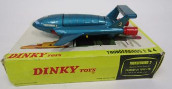 Dinky Toys No.101 Thunderbirds 2 blue body, red thrusters boxed (missing thunderbird 4 and doors)
