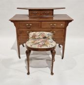 Edwardian mahogany and satinwood banded dressing chest having two short and two long drawers, on